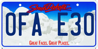 SD license plate 0FAE30