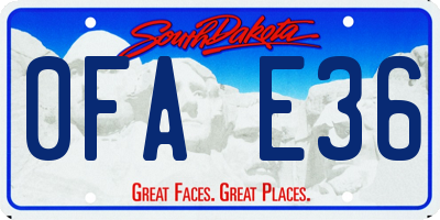 SD license plate 0FAE36