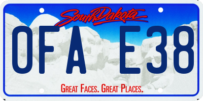 SD license plate 0FAE38