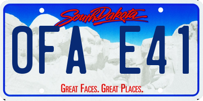 SD license plate 0FAE41