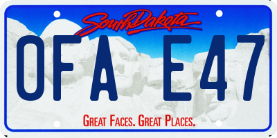 SD license plate 0FAE47