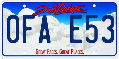 SD license plate 0FAE53