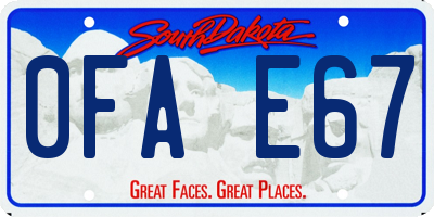 SD license plate 0FAE67