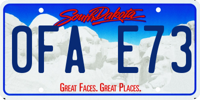 SD license plate 0FAE73