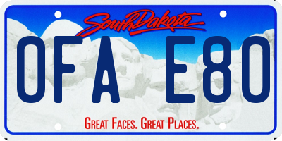 SD license plate 0FAE80