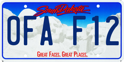 SD license plate 0FAF12