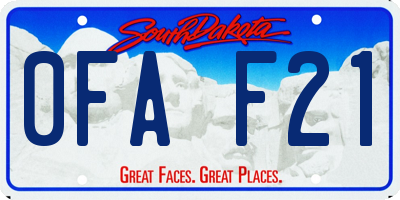 SD license plate 0FAF21