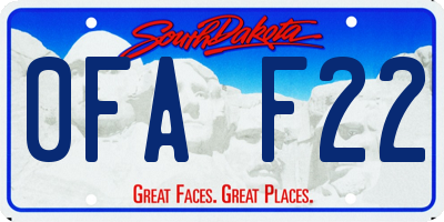 SD license plate 0FAF22