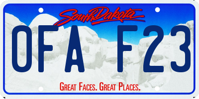 SD license plate 0FAF23
