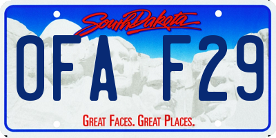 SD license plate 0FAF29