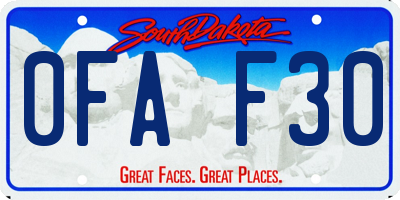 SD license plate 0FAF30