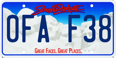SD license plate 0FAF38