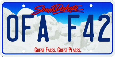 SD license plate 0FAF42