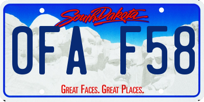 SD license plate 0FAF58