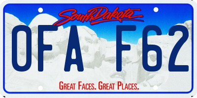 SD license plate 0FAF62