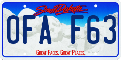 SD license plate 0FAF63