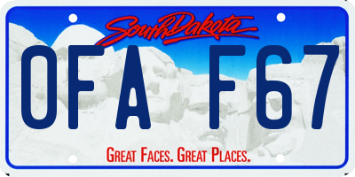 SD license plate 0FAF67
