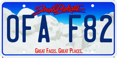 SD license plate 0FAF82