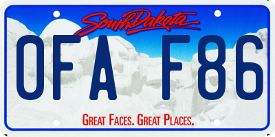 SD license plate 0FAF86