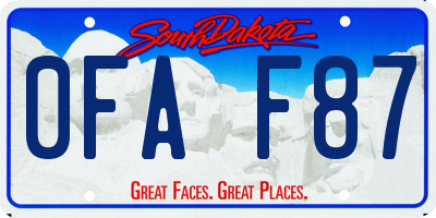 SD license plate 0FAF87