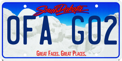 SD license plate 0FAG02