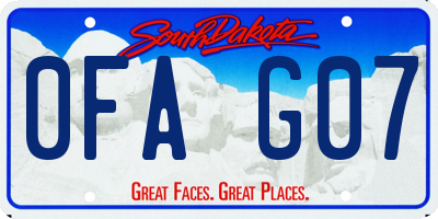 SD license plate 0FAG07