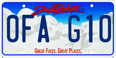 SD license plate 0FAG10