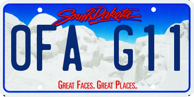 SD license plate 0FAG11