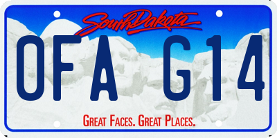 SD license plate 0FAG14