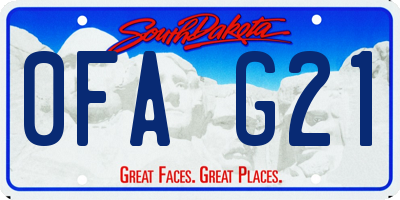 SD license plate 0FAG21