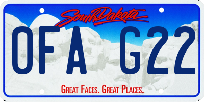 SD license plate 0FAG22