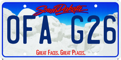 SD license plate 0FAG26