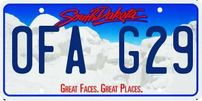 SD license plate 0FAG29