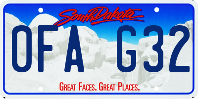 SD license plate 0FAG32