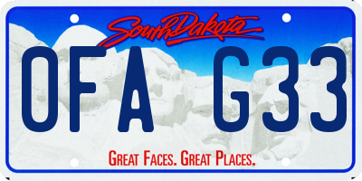 SD license plate 0FAG33