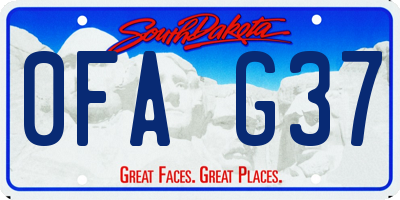 SD license plate 0FAG37