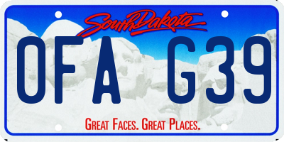 SD license plate 0FAG39