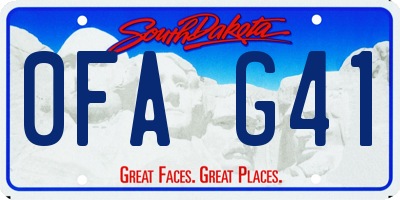 SD license plate 0FAG41
