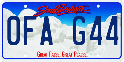 SD license plate 0FAG44