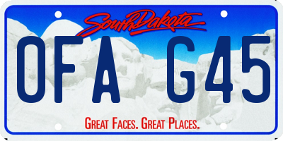 SD license plate 0FAG45