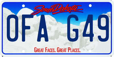 SD license plate 0FAG49