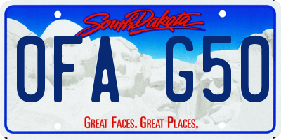 SD license plate 0FAG50