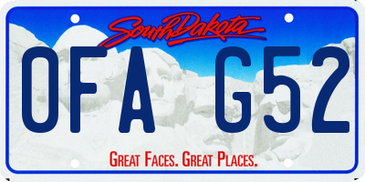 SD license plate 0FAG52
