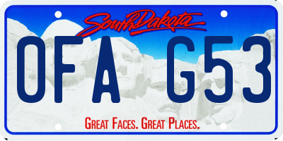 SD license plate 0FAG53