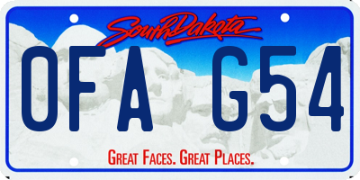 SD license plate 0FAG54