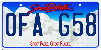SD license plate 0FAG58