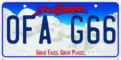 SD license plate 0FAG66
