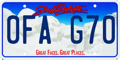 SD license plate 0FAG70