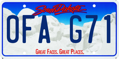 SD license plate 0FAG71