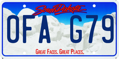 SD license plate 0FAG79